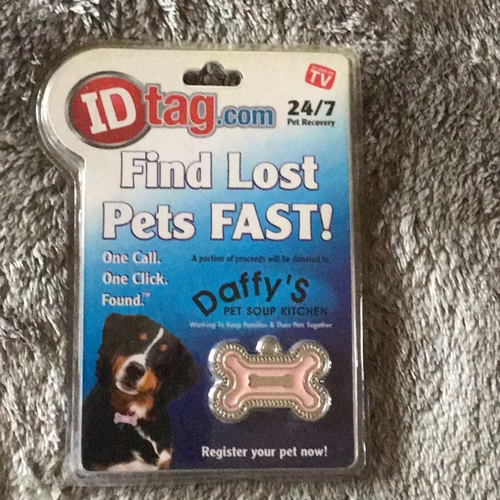 Pink dog tag ID